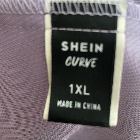 Shein Curvy long sleeve button down top in a periwinkle color. Size 1X. - Picture 4 of 4